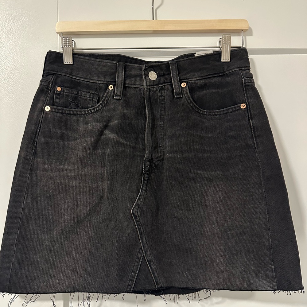 H&M Black Denim Mini Skirt